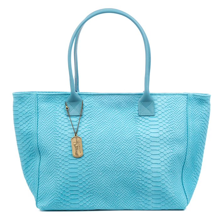 Avola borsa a spalla donna. Pelle autentica Camoscio stampa serpente.