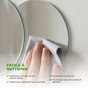 3 stickers miroirs rond et demi-lune