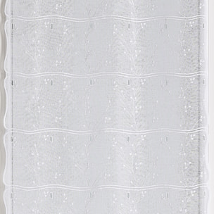 Modulable en étamine brodée motif feuille - Blanc