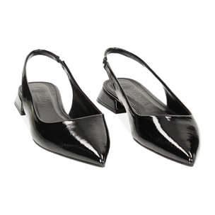 Ballerines slingback noires en naplack