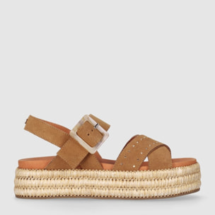 Sandalias de Serraje - Cuero - Tacón: 5 cm