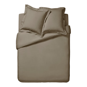 Housse de couette unie en percale de coton, PREMIÈRE, Taupe