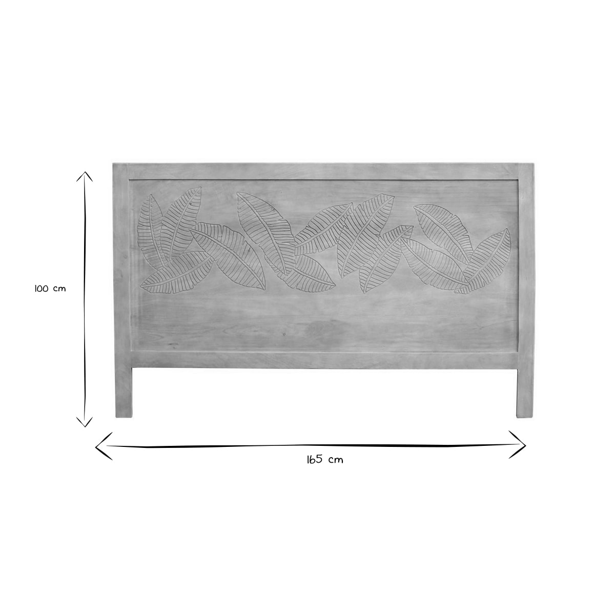 Tête de lit en bois manguier massif gravé L165 cm VIBES