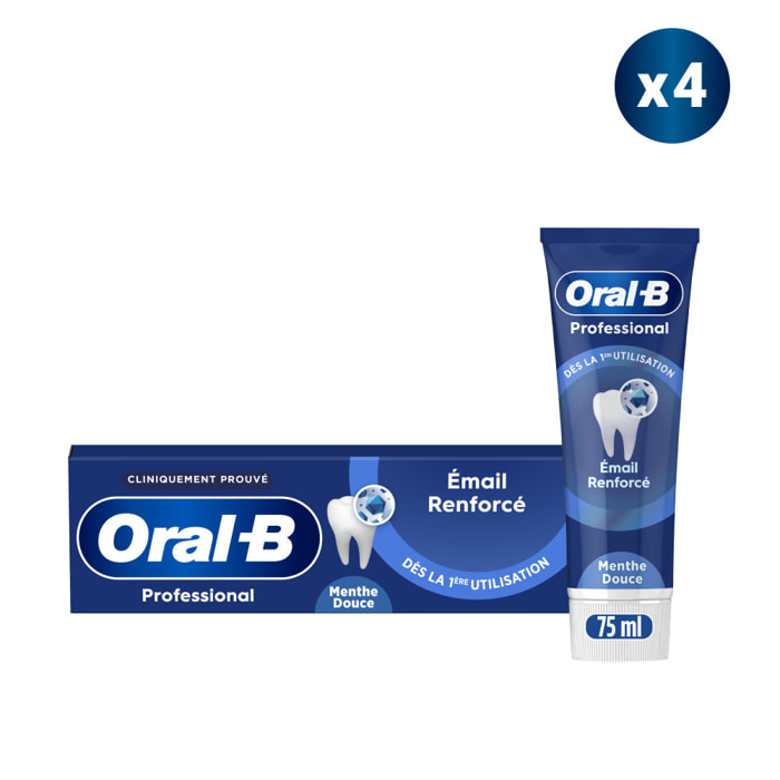 4 Dentifrices Email Renforcé - 75 ml - Oral-B Professional