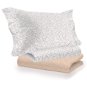 Completo letto melody beige in cotone 100% cotone