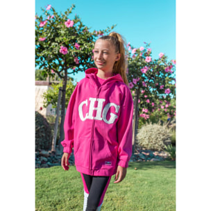 Sudadera abierta de niña fucsia CHG