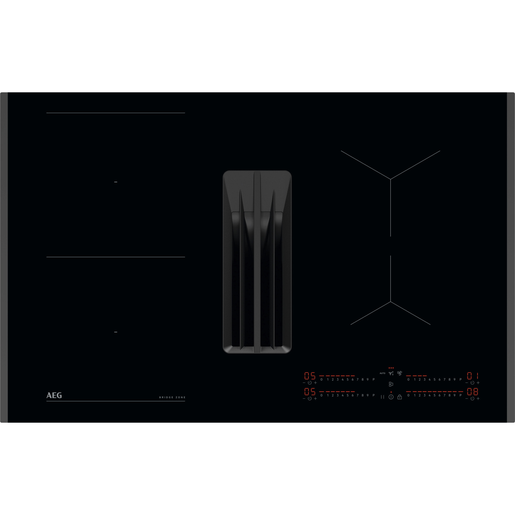 AEG Placa de inducción con campana extractora de 80 cm TH84CB03FB