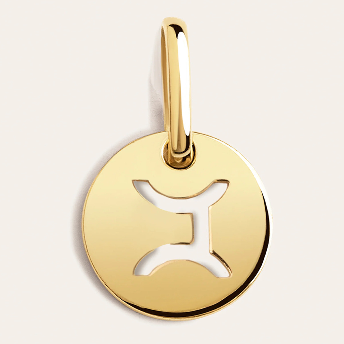 Charm Mini Medallion Zodiaco Plata Baño Oro