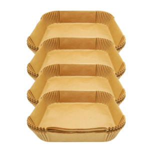 Ensemble de 200 Moules en papier pour air fryer carrés 20 cm Fackelmann Divers