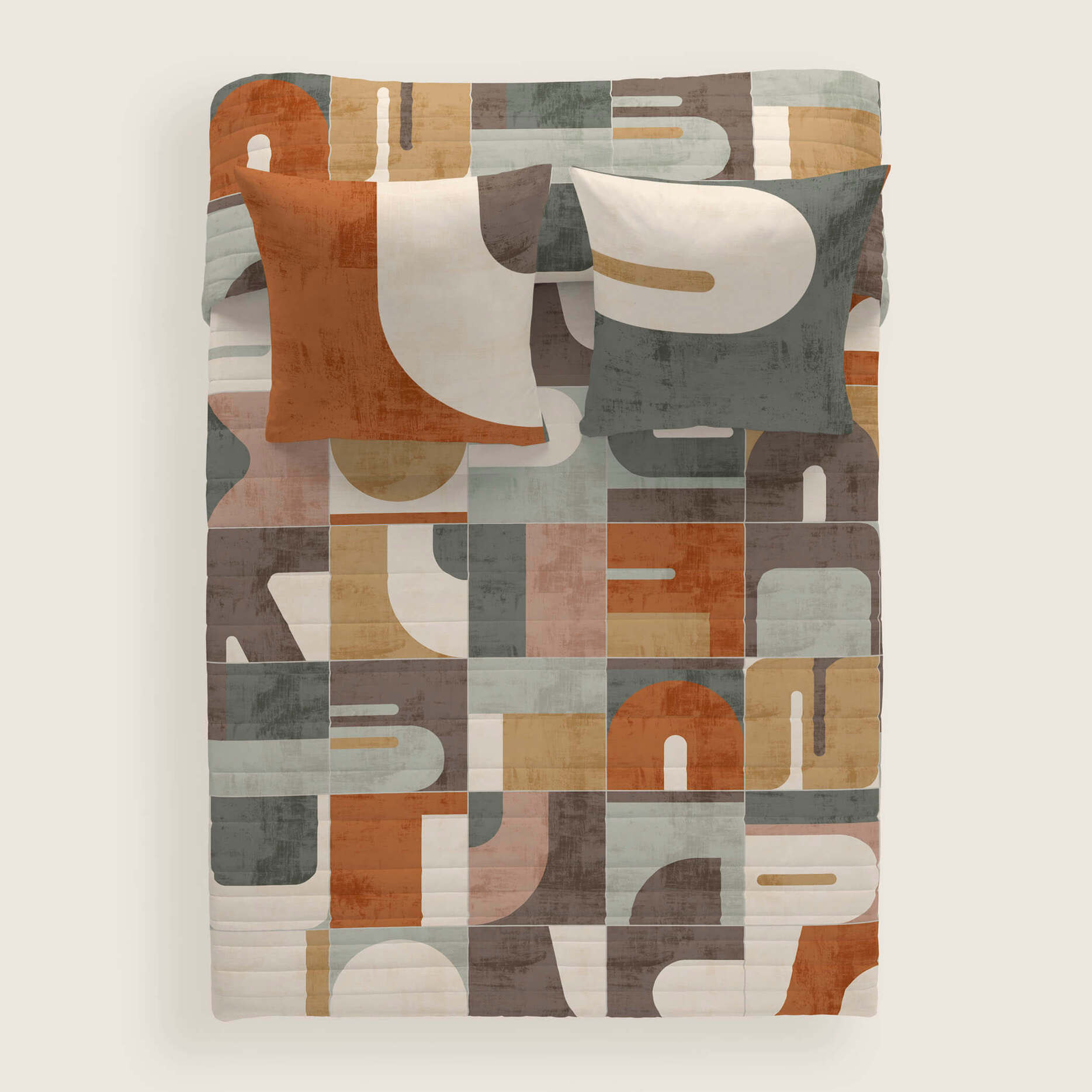 Colcha Bouti Estampada - 2/3 Piezas - 100% Poliéster - Microfibra - 70 gr/m² - Puzzle