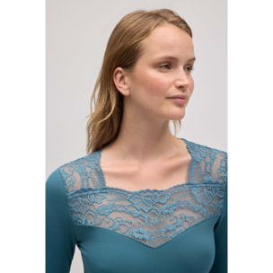 Maglia termica in pizzo a maniche lunghe