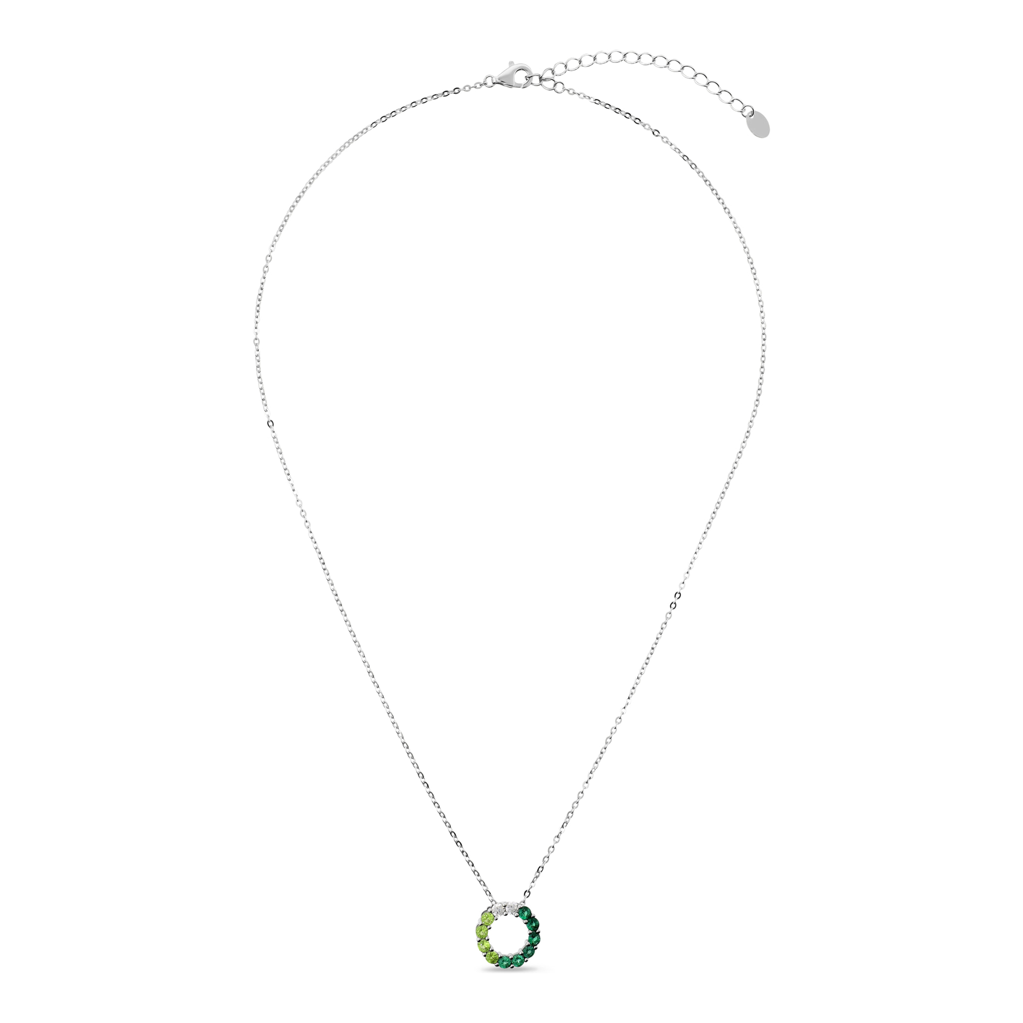 Collana in Argento 925 con Pendente in Cubic Zirconia Verdi