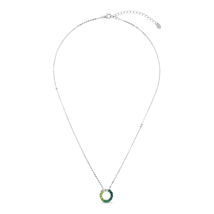 Collana in Argento 925 con Pendente in Cubic Zirconia Verdi