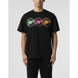 PLEIN SPORT Round Neck T-Shirt Multicolor Scratch