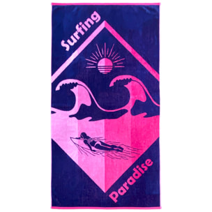 Serviette de plage éponge velours Jacquard - Capiata - 90x170cm - 400g/m²