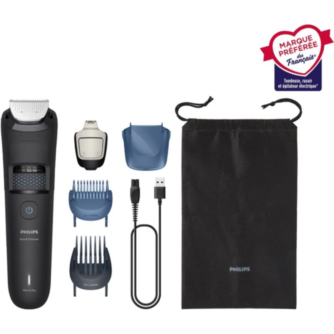 Tondeuse barbe PHILIPS BT5775/15 Series 5000, molette réglable,  40 hauteurs de coupe, précision 0,2 mm, autonomie 100 mn