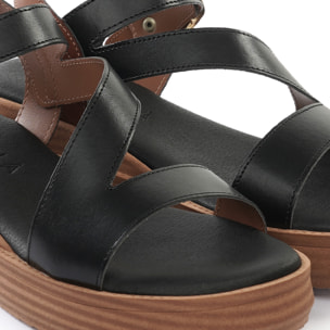 SANDALO ZEPPA FASCE Z NERO