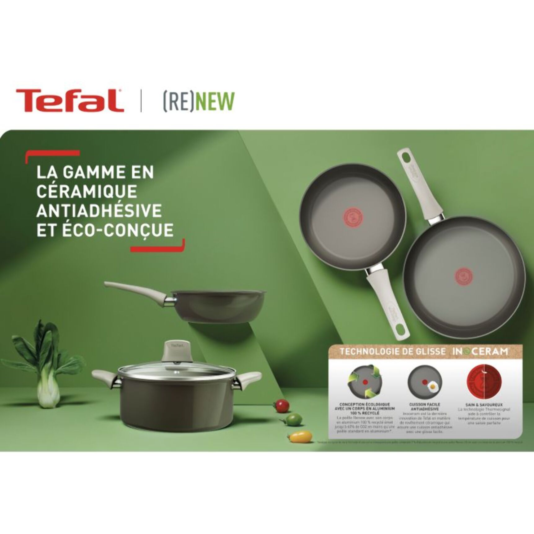 Poêle TEFAL Manche fixe Renew+ 28cm C4240653