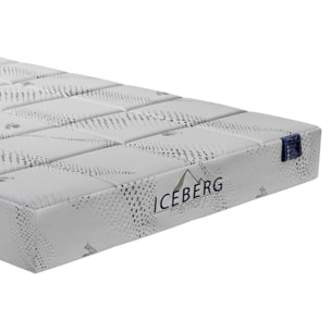 Ensemble Matelas Iceberg - Gamme Luxe Hôtelière - avec son sommier Cancun en similicuir noir