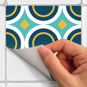 Stickers muraux - Sticker Mural Carrelage adhésif Cuisine Salle de Bain - 30 STICKERS CARREAUX DE CIMENT AZULEJOS ISODORA
