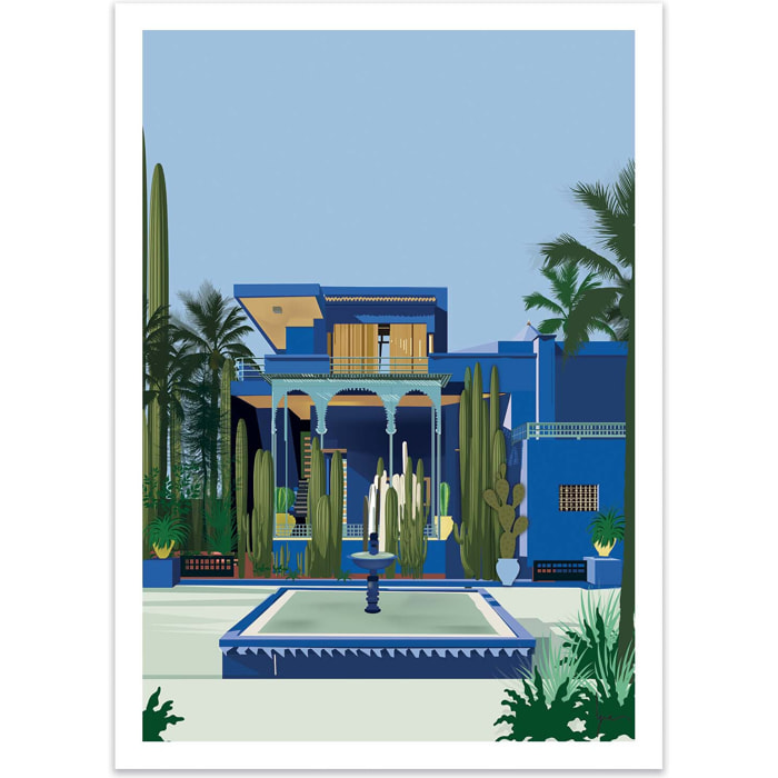 Affiche - Jardin Majorelle Marrakech - LPX Illustration