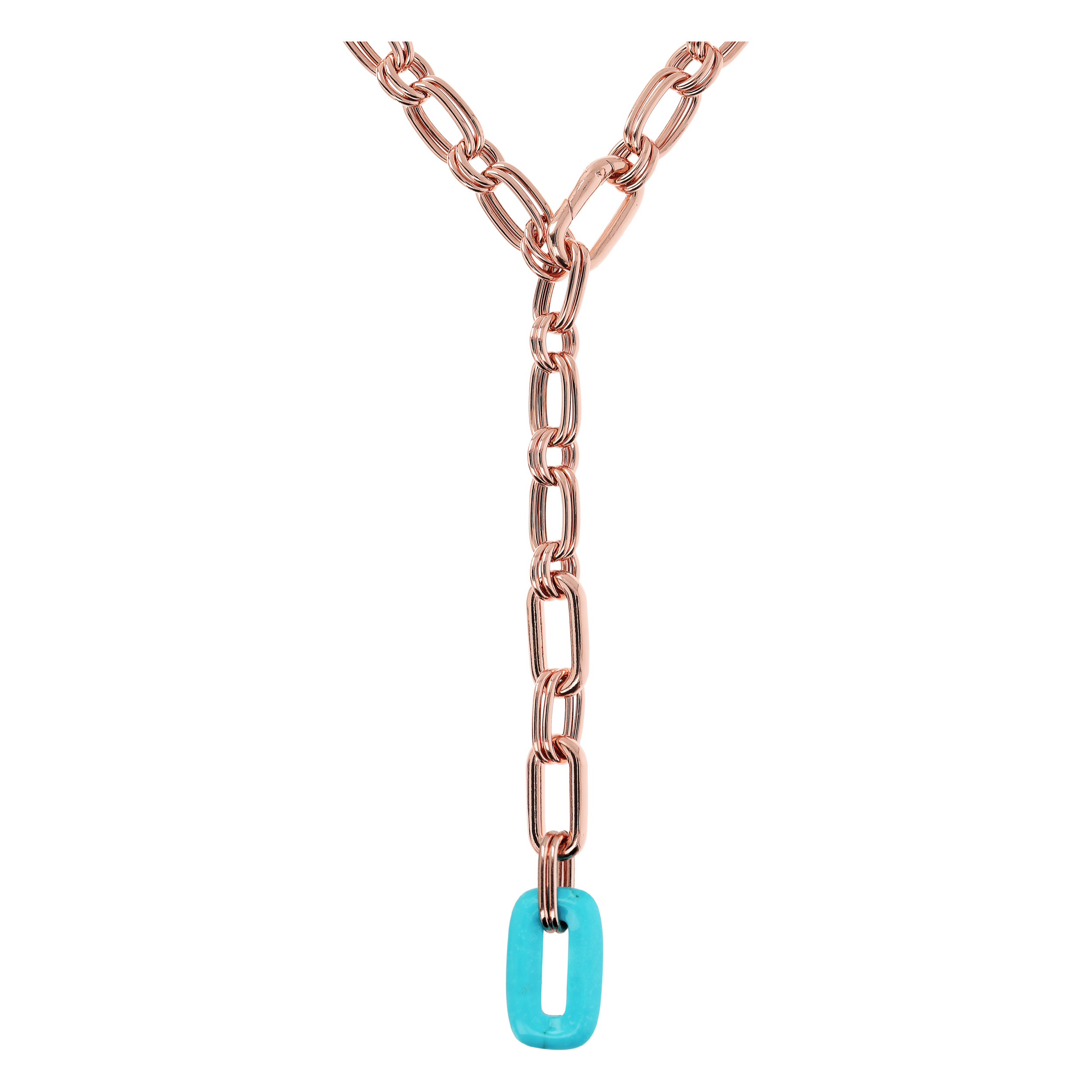 Collana a Cravatta con Pendente Rettangolare in Pietra Naturale Magnesite