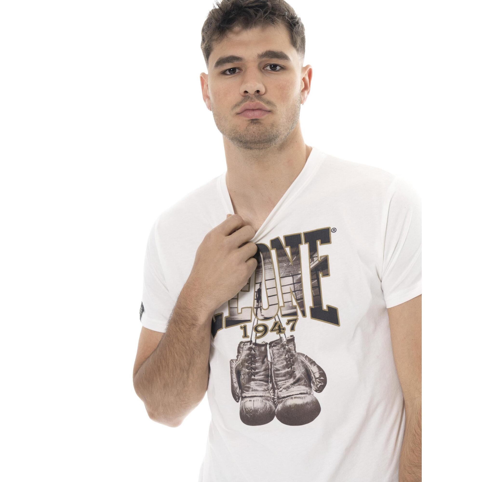 T-shirt uomo a manica corta in cotone, stampa Leone 1947 Graphics