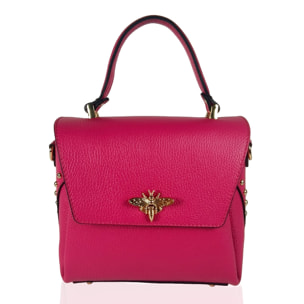 Borse Donna colore Fuxia-in pelle Made in Italy 22x22x12cm