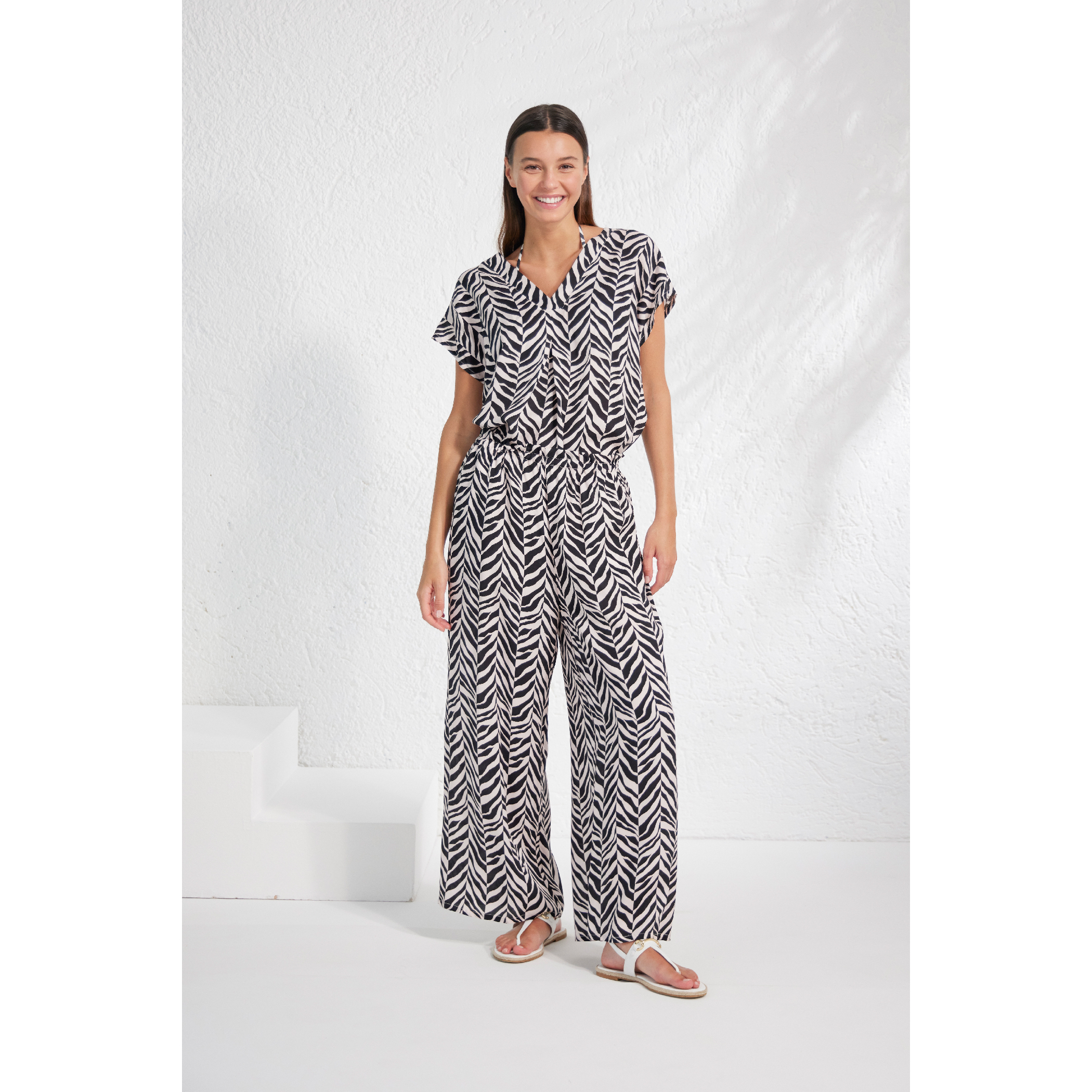 Completo donna top manica corta e pantalone lungo viscosa zeb Noidinotte