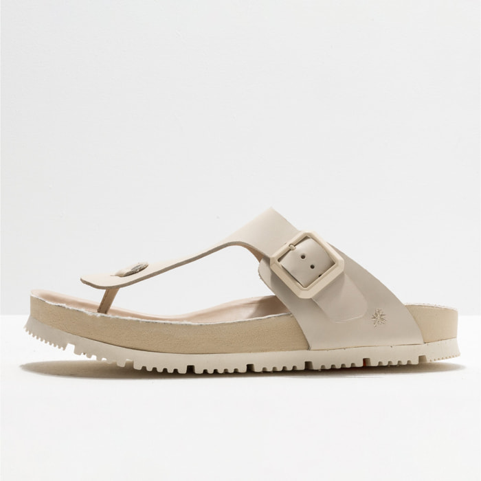 Sandalias 1617 GRASS WAXED CREAM /BURDEOS color Cream