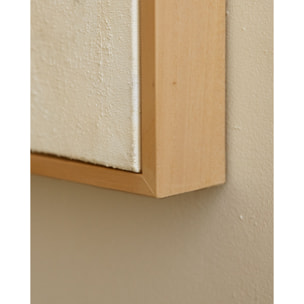 Tableau blanc et noir décoratif sur coton avec cadre en bois peint à la main à la peinture à l'huile en différentes tailles