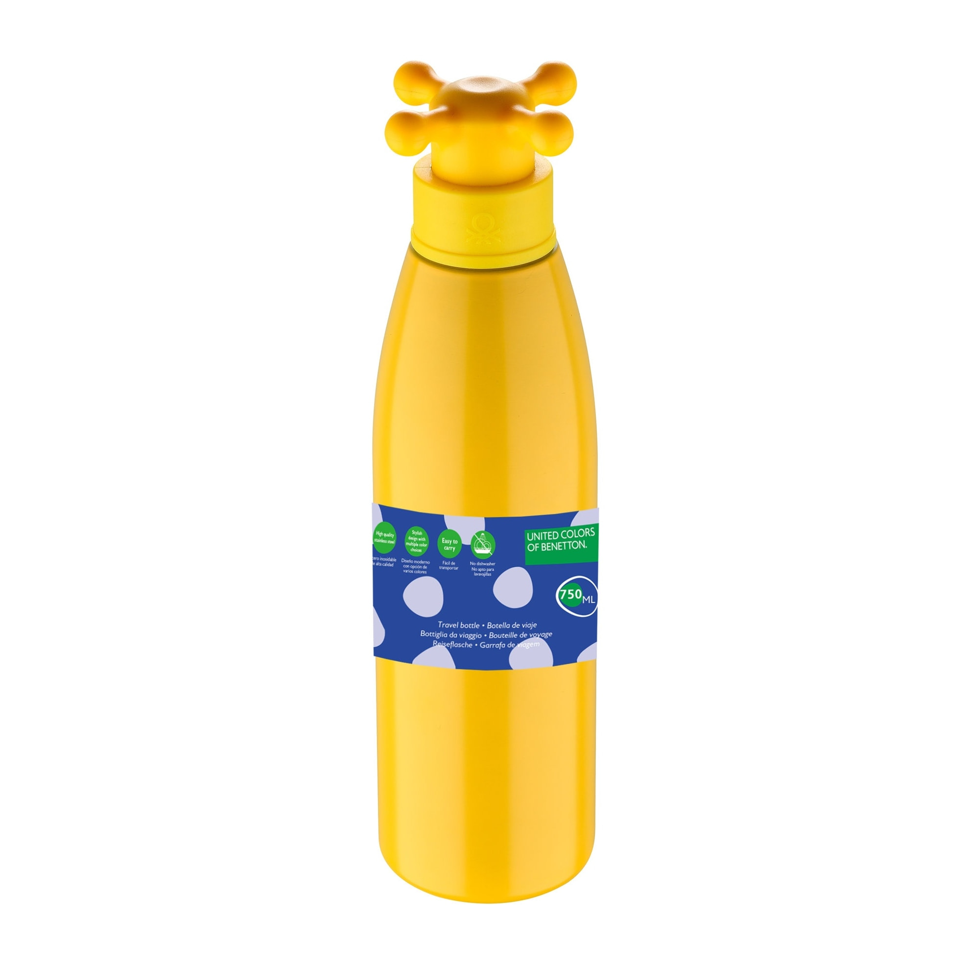 Botella de agua 750ml, amarillo, United colors of Benetton
