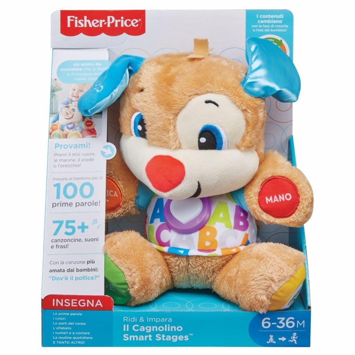 Fisher-Price Peluche Educativo il Cagnolino Smart Stages Ridi e Impara unisex Fisher-Price