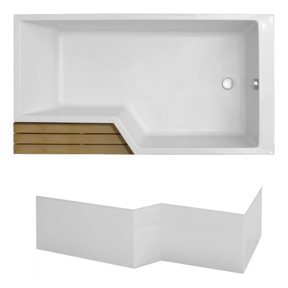 Pack baignoire bain douche 150 x 80 Neo version droite + tablier