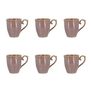 Lot de 6 mugs 30cl en grès violet SIGNATURE