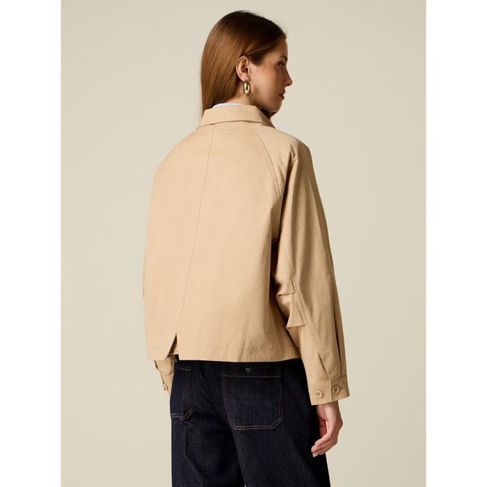 Oltre - Giubbotto in tela misto cotone - Beige