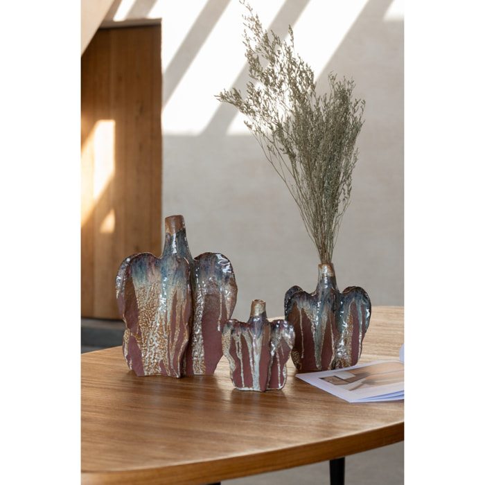 J-Line Vase Naga Ceramique Rouille Marron Medium