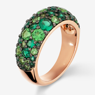 Anello a Fascia con Pavé di Cubic Zirconia Verde