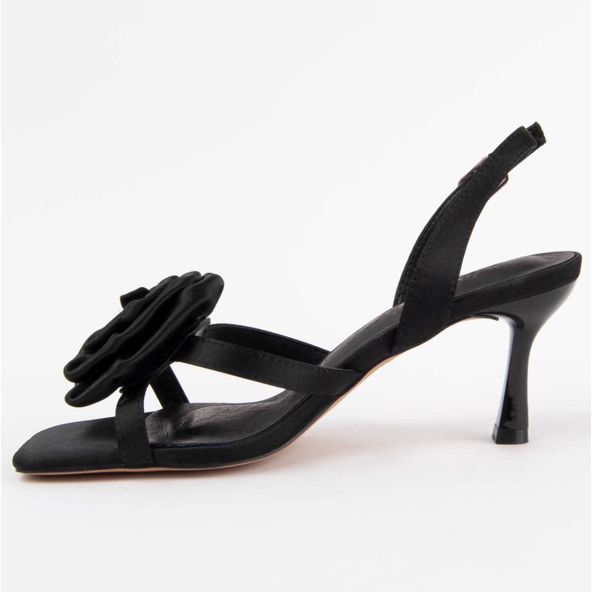 Sandalia De Tacón - Negro - Altura: 6 Cm