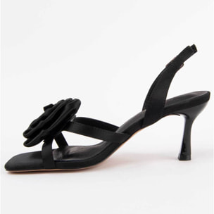 Sandalia De Tacón - Negro - Altura: 6 Cm