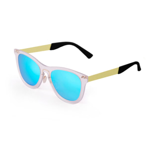 Gafas de sol OCEAN FLORENCIA - De espejo azul cielo con montura blanco transparente y patillas de metal dorado