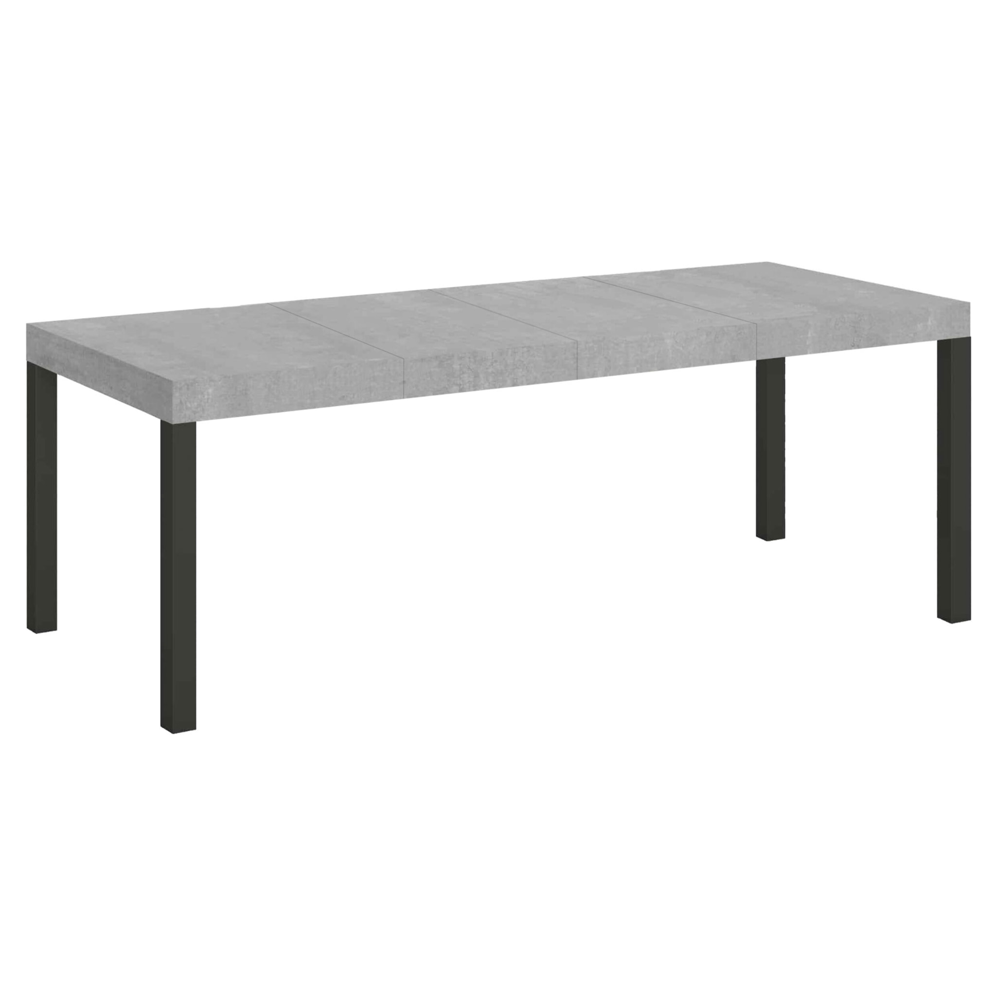 Table extensible 90x160/264 cm Everyday Premium Gris Béton cadre Anthracite