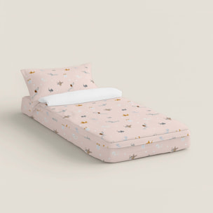Saco Nórdico Estampado - Infantil - Con cremallera - Incluye 1 Funda de Almohada - 100% Algodón - Amigos Peludos