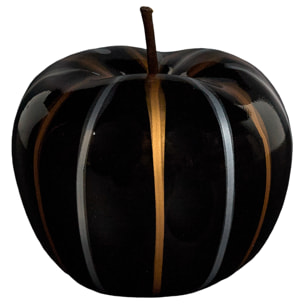 Statue Pomme Coulure Bronze Et Argent H13cm