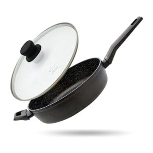 Poêle à frire 28 cm et couvercle Elo Granit Solution