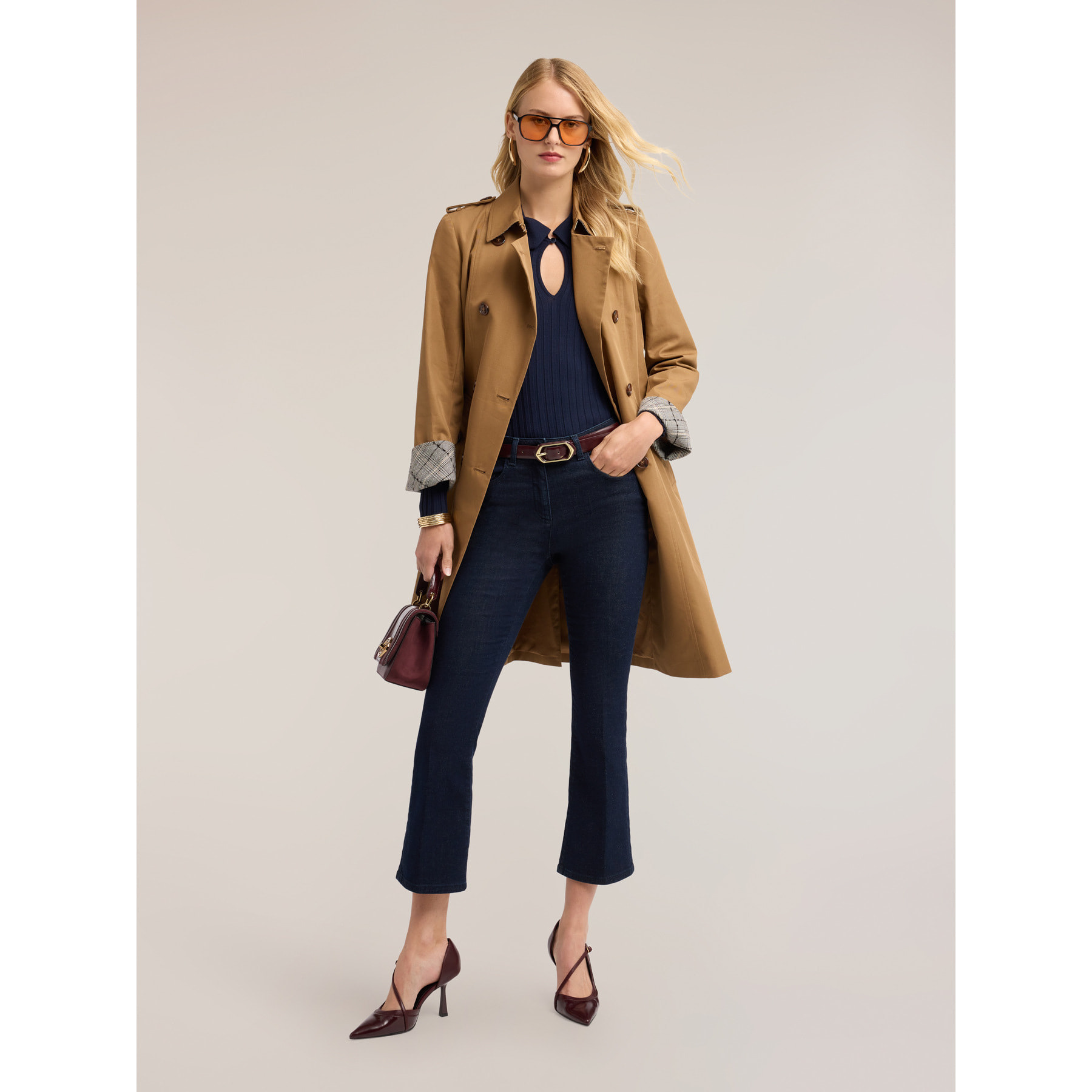 Motivi - Jeans kick flare con raya planchada - Azul