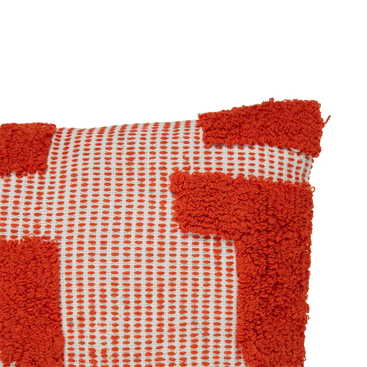 Coussin "Poppy" coton tufté orange 58x38cm