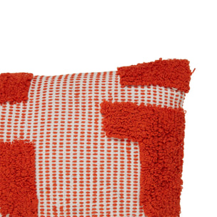Coussin "Poppy" coton tufté orange 58x38cm