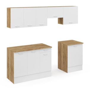 Ensemble de cuisine Allegra 240cm - Bois - Blanc