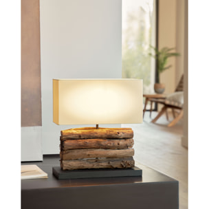 Kave Home - Lampada da tavolo Sahai in legno riciclato